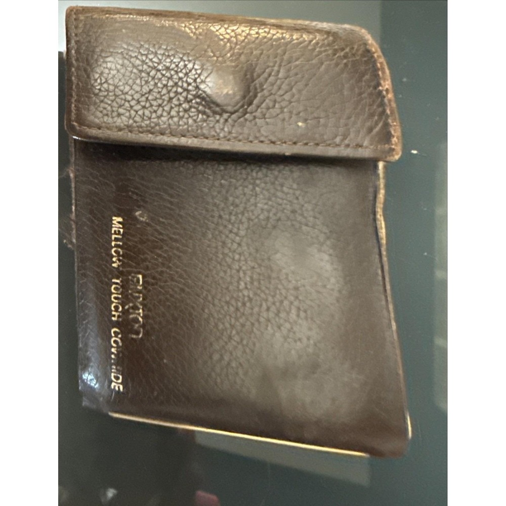 Vintage‎ Buxton Mellow Touch Cowhide Brown Leather Card Case Wallet